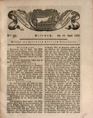 Regensburger Zeitung Mittwoch 15. April 1835