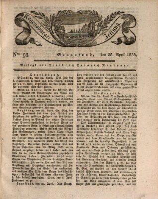 Regensburger Zeitung Samstag 25. April 1835