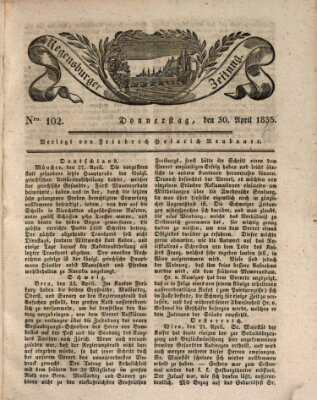 Regensburger Zeitung Donnerstag 30. April 1835