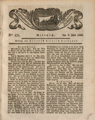 Regensburger Zeitung Mittwoch 3. Juni 1835