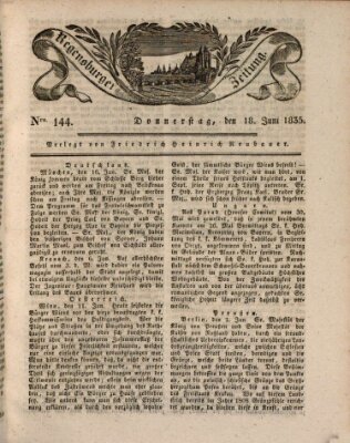 Regensburger Zeitung Donnerstag 18. Juni 1835