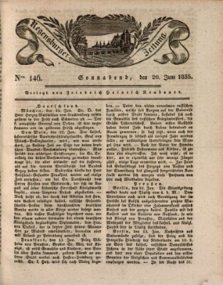 Regensburger Zeitung Samstag 20. Juni 1835