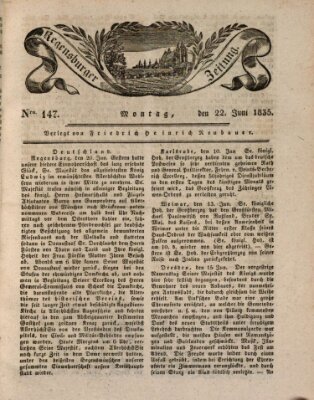 Regensburger Zeitung Montag 22. Juni 1835