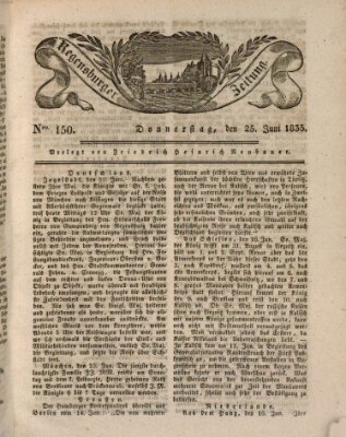 Regensburger Zeitung Donnerstag 25. Juni 1835