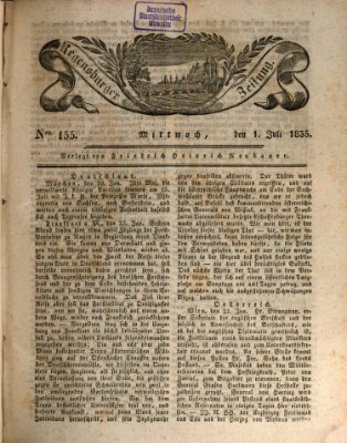 Regensburger Zeitung Mittwoch 1. Juli 1835