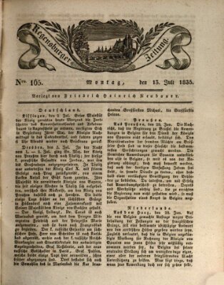 Regensburger Zeitung Montag 13. Juli 1835