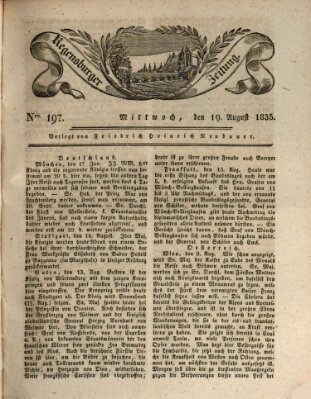 Regensburger Zeitung Mittwoch 19. August 1835