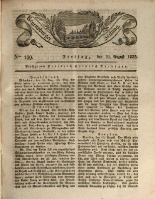 Regensburger Zeitung Freitag 21. August 1835