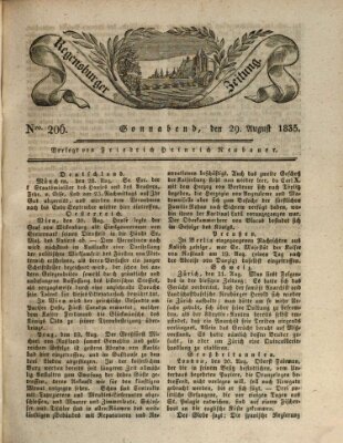 Regensburger Zeitung Samstag 29. August 1835