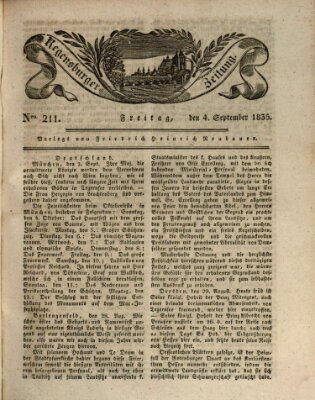 Regensburger Zeitung Freitag 4. September 1835