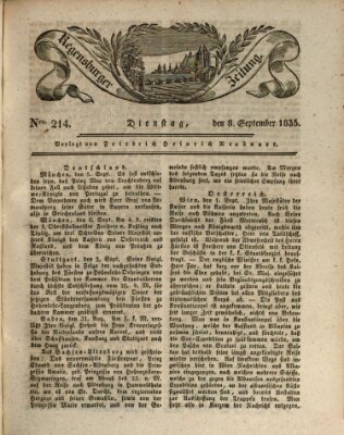 Regensburger Zeitung Dienstag 8. September 1835