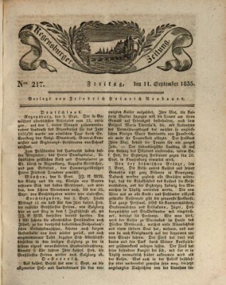 Regensburger Zeitung Freitag 11. September 1835