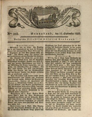 Regensburger Zeitung Samstag 12. September 1835