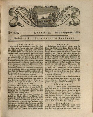 Regensburger Zeitung Dienstag 15. September 1835