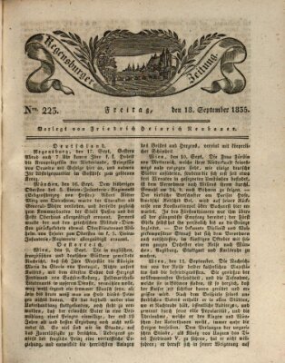 Regensburger Zeitung Freitag 18. September 1835