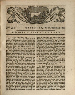 Regensburger Zeitung Samstag 19. September 1835