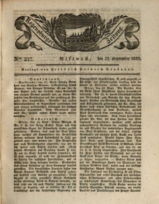 Regensburger Zeitung Mittwoch 23. September 1835