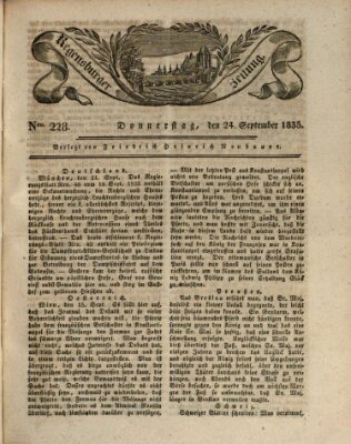 Regensburger Zeitung Donnerstag 24. September 1835