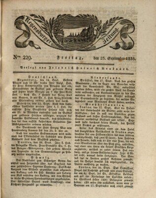 Regensburger Zeitung Freitag 25. September 1835