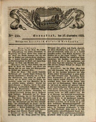 Regensburger Zeitung Samstag 26. September 1835