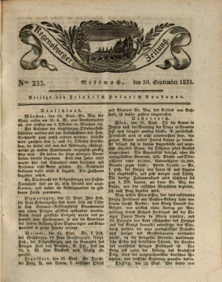 Regensburger Zeitung Mittwoch 30. September 1835