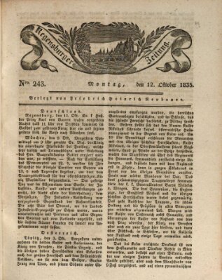 Regensburger Zeitung Montag 12. Oktober 1835