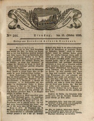 Regensburger Zeitung Dienstag 13. Oktober 1835