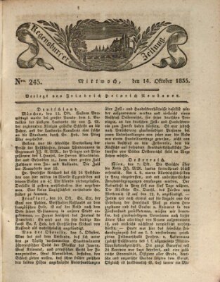 Regensburger Zeitung Mittwoch 14. Oktober 1835