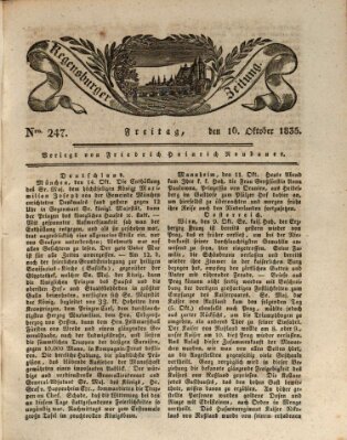 Regensburger Zeitung Freitag 16. Oktober 1835