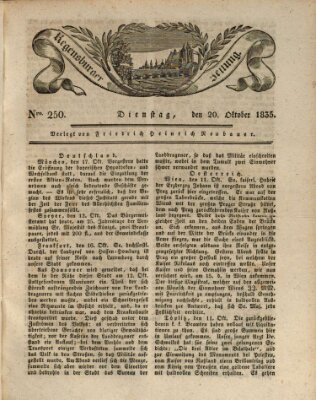 Regensburger Zeitung Dienstag 20. Oktober 1835