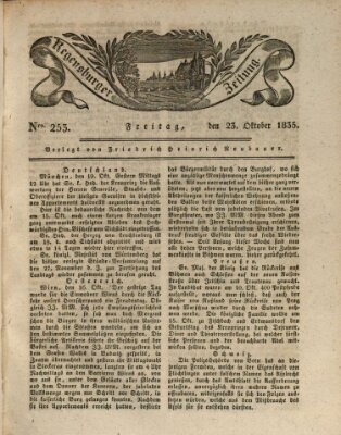 Regensburger Zeitung Freitag 23. Oktober 1835