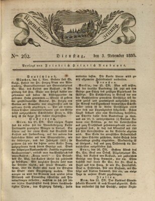 Regensburger Zeitung Dienstag 3. November 1835