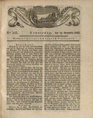 Regensburger Zeitung Donnerstag 19. November 1835