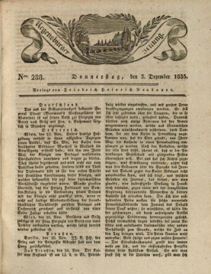 Regensburger Zeitung Donnerstag 3. Dezember 1835