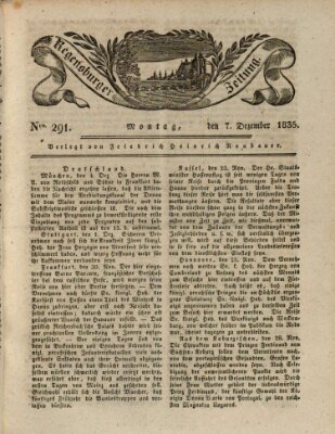 Regensburger Zeitung Montag 7. Dezember 1835