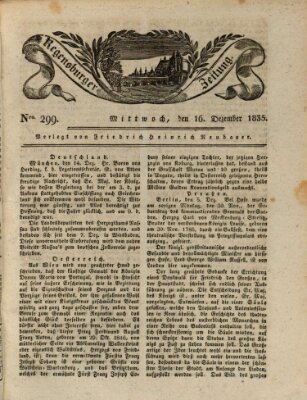 Regensburger Zeitung Mittwoch 16. Dezember 1835