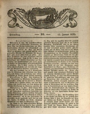 Regensburger Zeitung Dienstag 12. Januar 1836