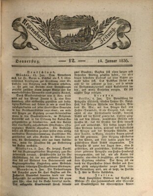 Regensburger Zeitung Donnerstag 14. Januar 1836