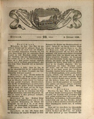 Regensburger Zeitung Mittwoch 3. Februar 1836