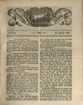 Regensburger Zeitung Freitag 19. Februar 1836