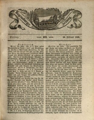 Regensburger Zeitung Freitag 26. Februar 1836