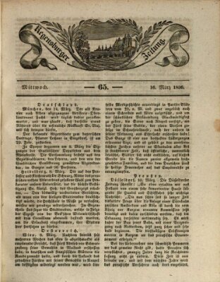 Regensburger Zeitung Mittwoch 16. März 1836