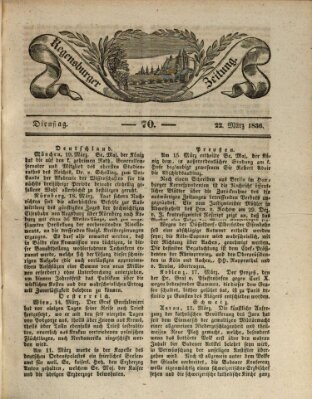 Regensburger Zeitung Dienstag 22. März 1836