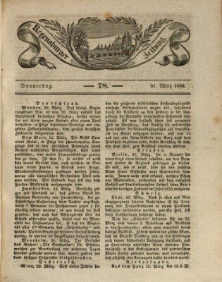 Regensburger Zeitung Donnerstag 31. März 1836