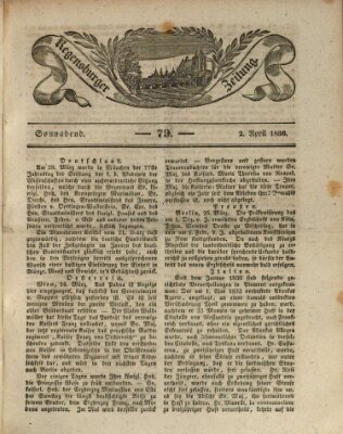 Regensburger Zeitung Samstag 2. April 1836