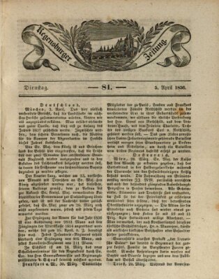 Regensburger Zeitung Dienstag 5. April 1836