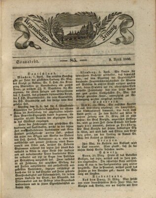 Regensburger Zeitung Samstag 9. April 1836