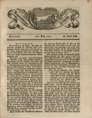 Regensburger Zeitung Mittwoch 20. April 1836