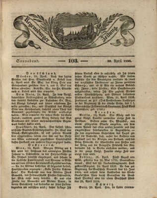 Regensburger Zeitung Samstag 30. April 1836