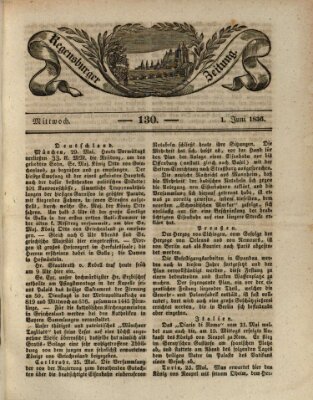 Regensburger Zeitung Mittwoch 1. Juni 1836